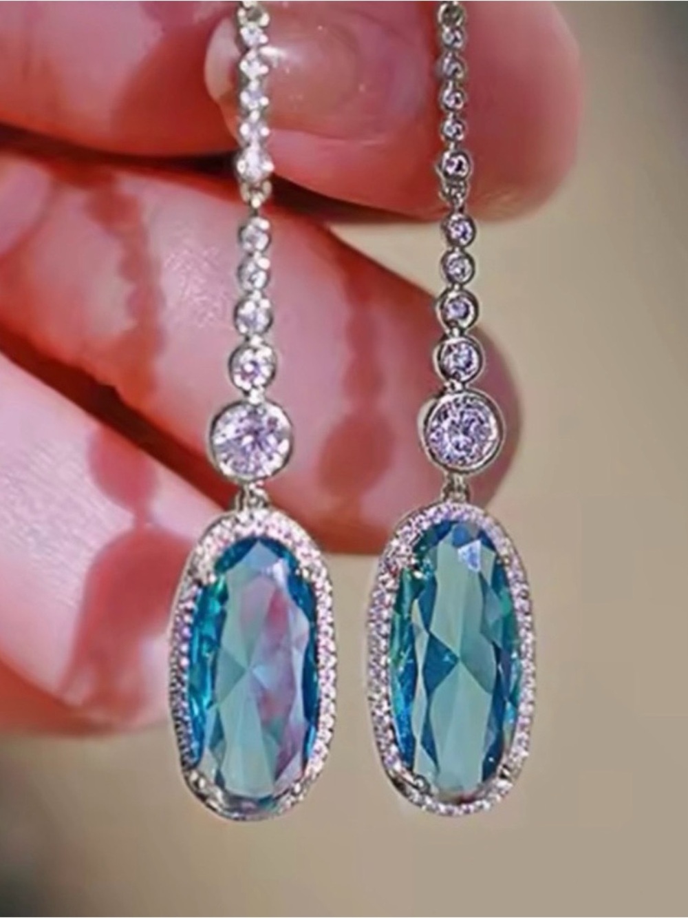 Blue Topaz Dangle Earrings